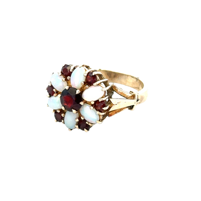 9ct yellow gold ring in size N with a smooth band, crafted by Reeves and Sons, shown against a plain background.