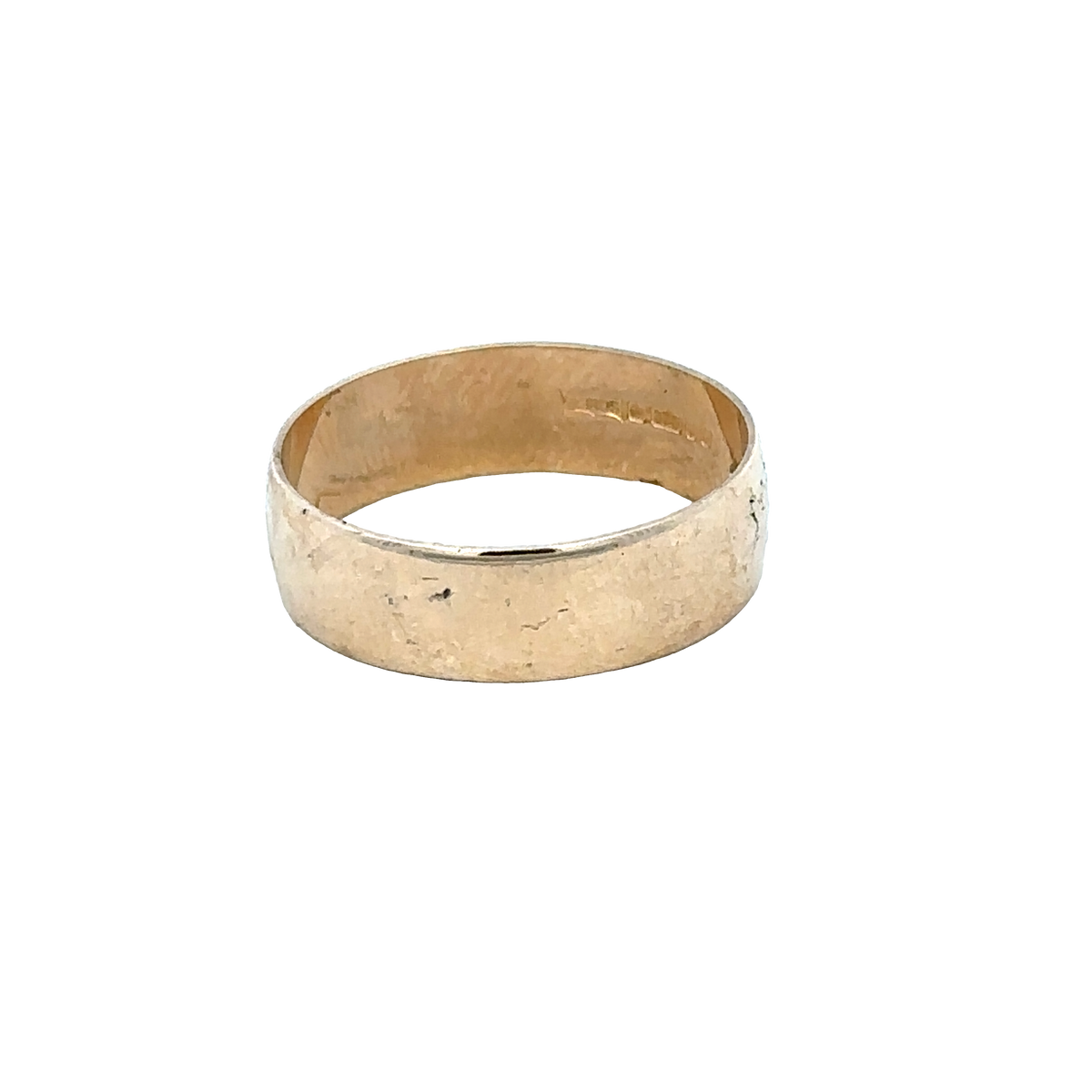 9ct yellow gold band ring size N (sh28053b)
