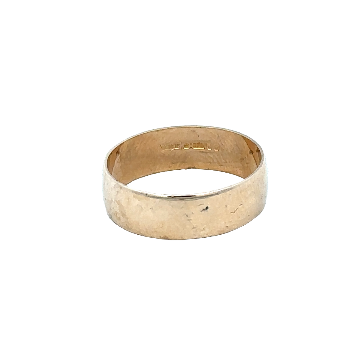 9ct yellow gold band ring size N (sh28053b)