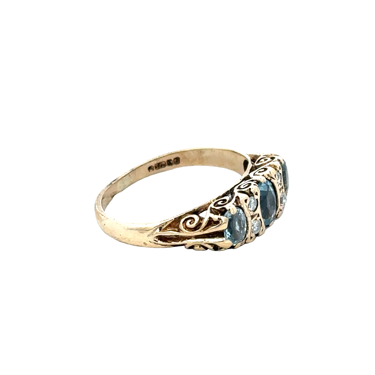9ct yellow gold ring size J (sh28077b)