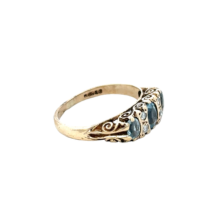 9ct yellow gold ring size J (sh28077b)