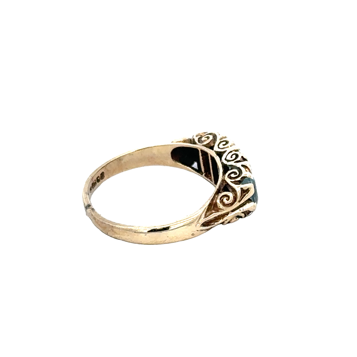 9ct yellow gold ring size J (sh28077b)