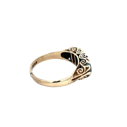 9ct yellow gold ring size J (sh28077b)
