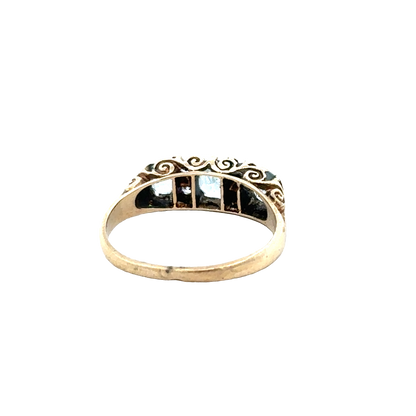9ct yellow gold ring size J (sh28077b)