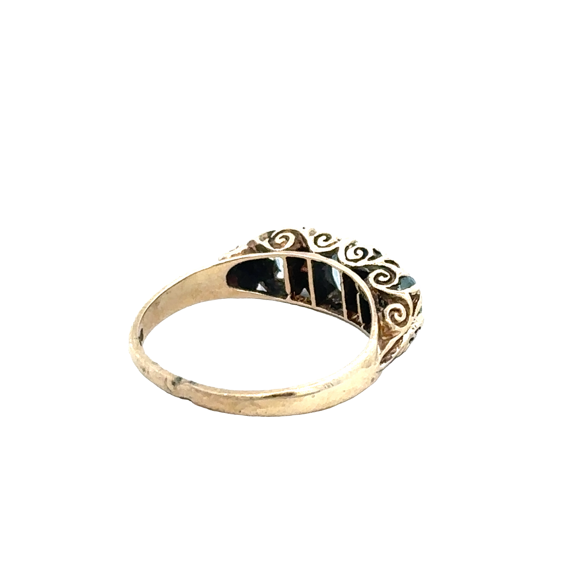 9ct yellow gold ring size J (sh28077b)
