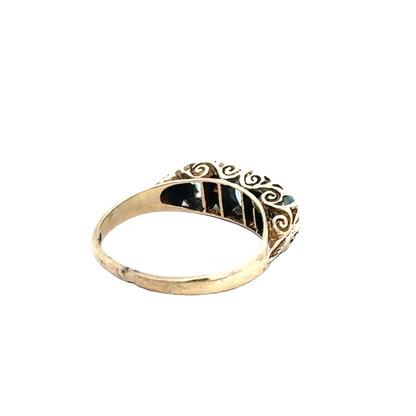 9ct yellow gold ring size J (sh28077b)