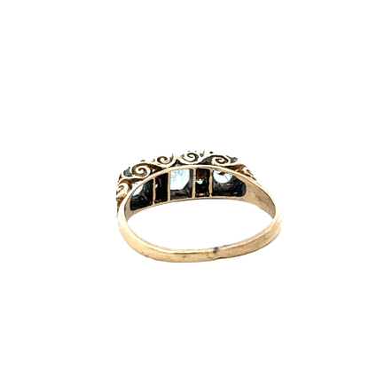 9ct yellow gold ring size J (sh28077b)