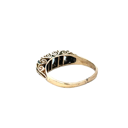 9ct yellow gold ring size J (sh28077b)