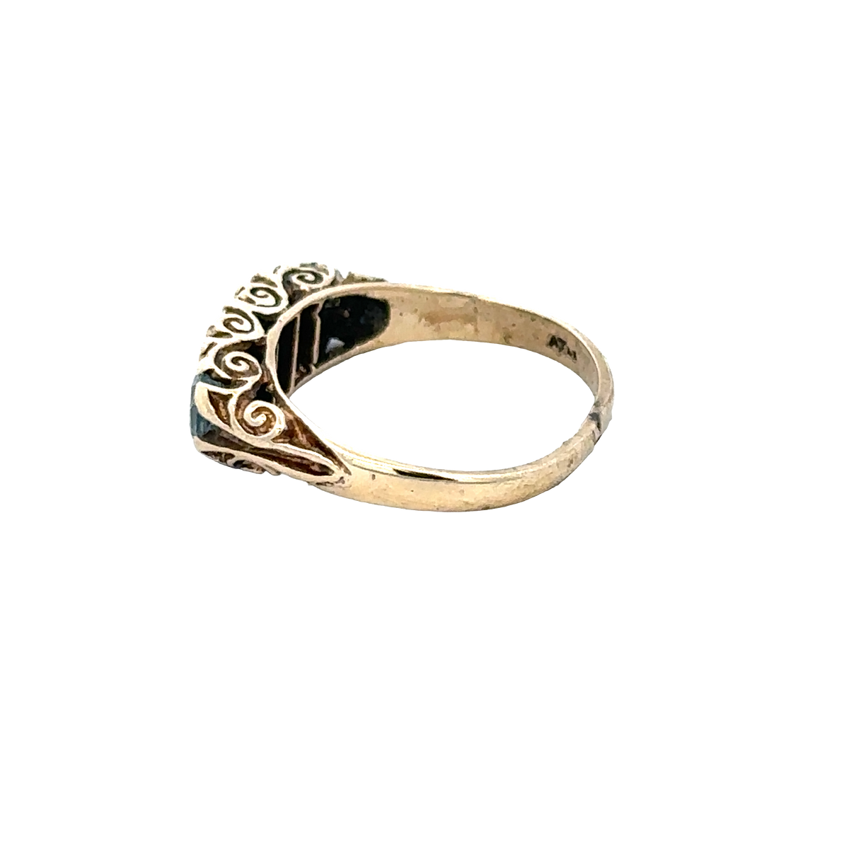 9ct yellow gold ring size J (sh28077b)