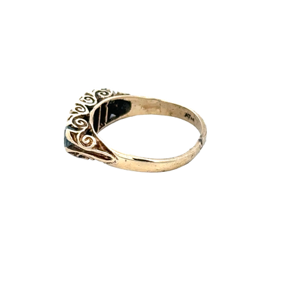 9ct yellow gold ring size J (sh28077b)