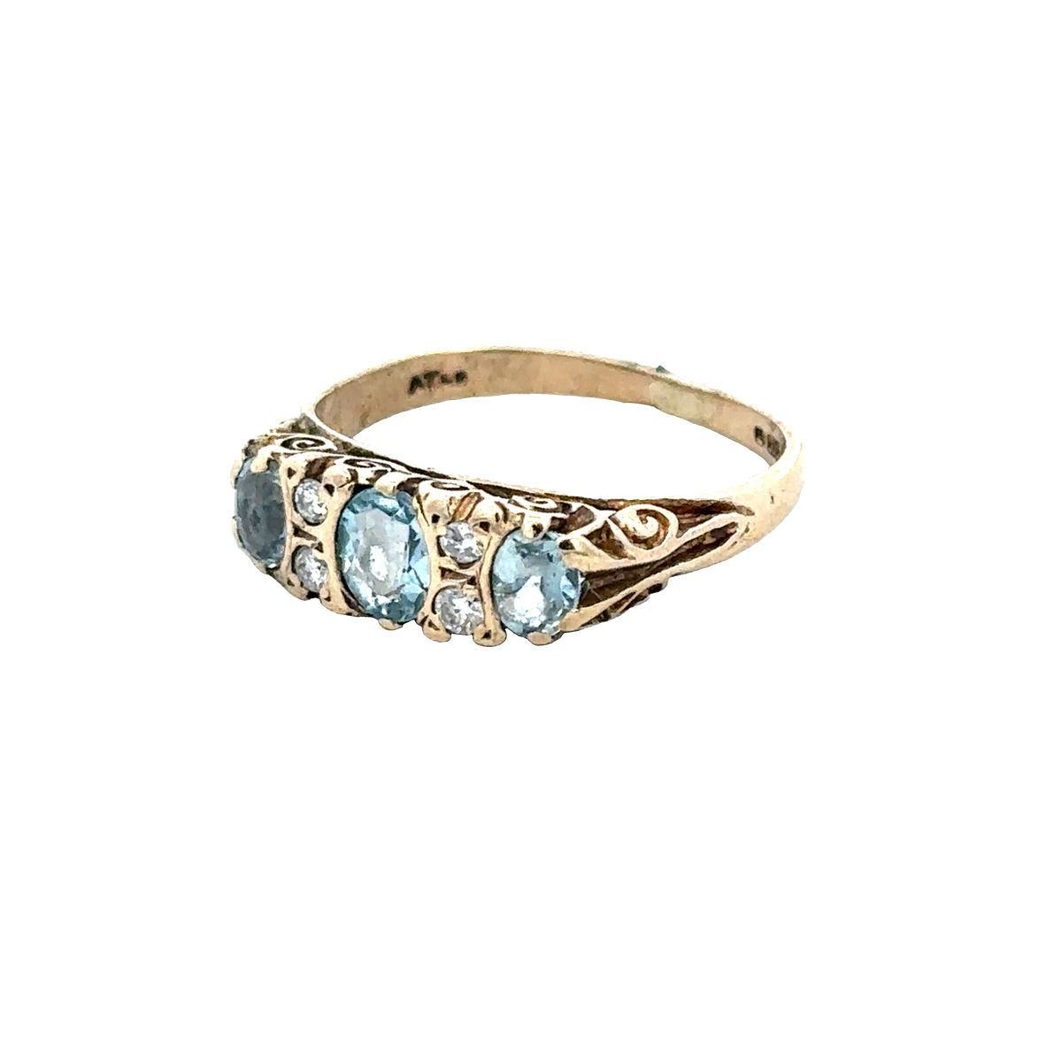 9ct yellow gold ring size J (sh28077b)