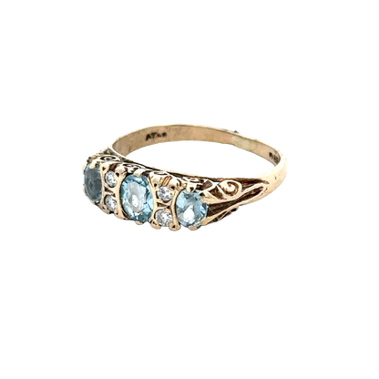 9ct yellow gold ring size J (sh28077b)