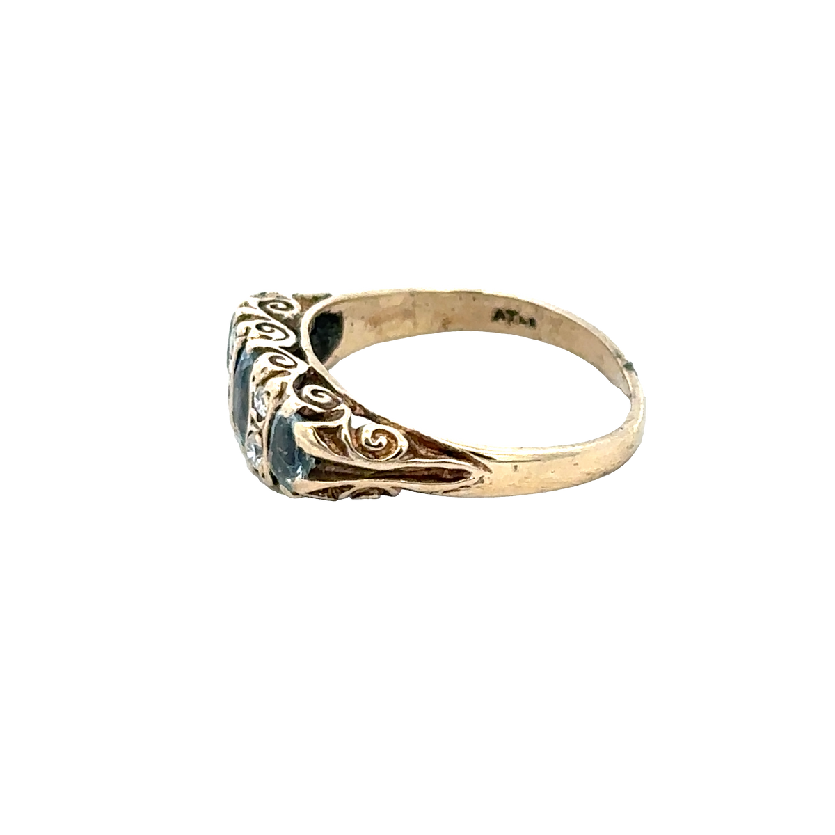 9ct yellow gold ring size J (sh28077b)