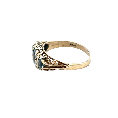9ct yellow gold ring size J (sh28077b)