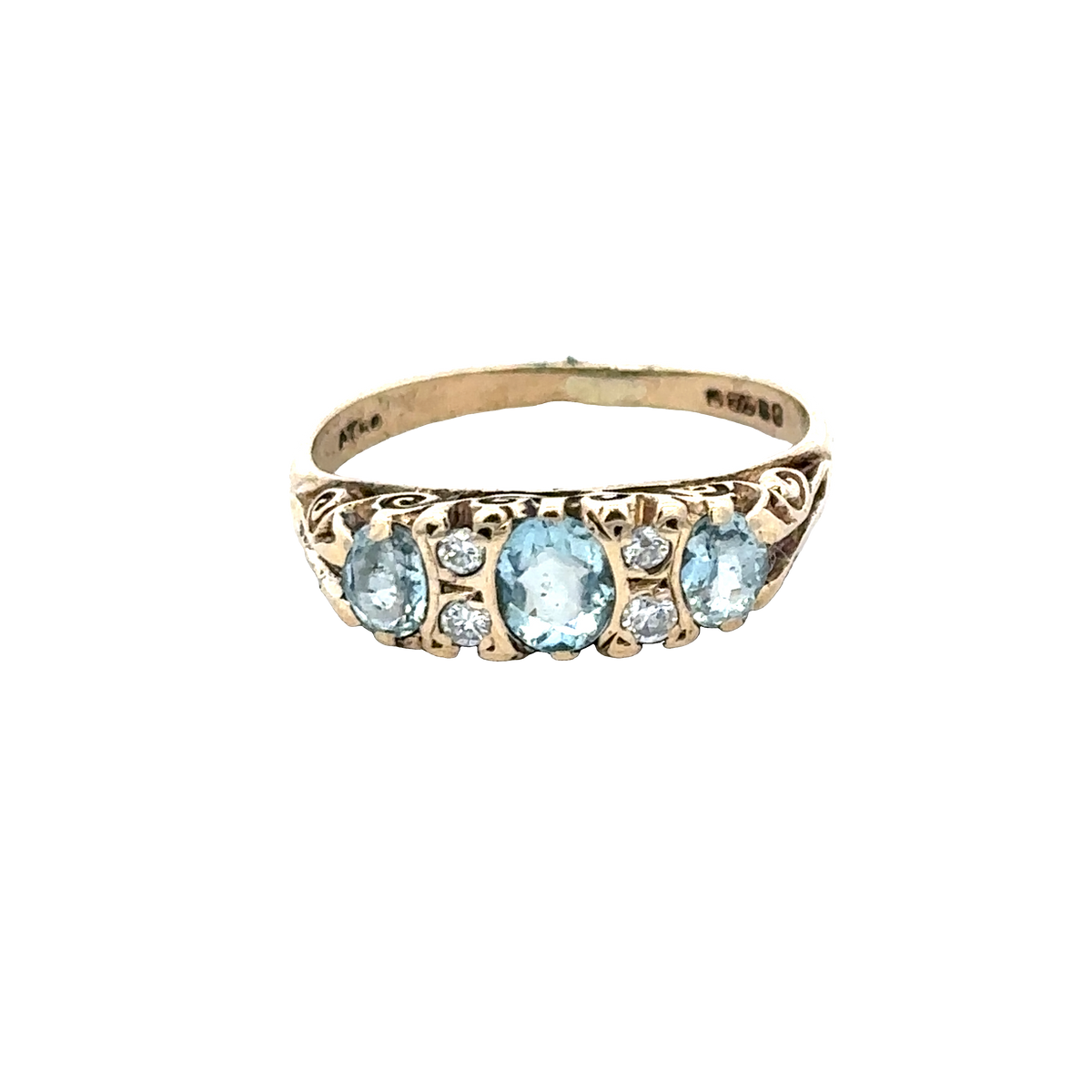 9ct yellow gold ring size J (sh28077b)