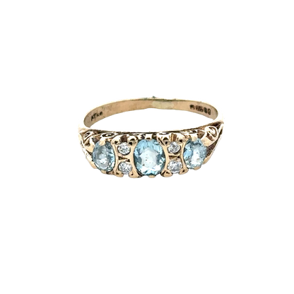 9ct yellow gold ring size J (sh28077b)