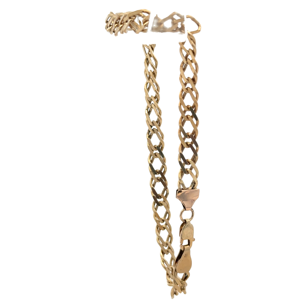 9ct yellow gold double linked bracelet 7.6g (sh27956b)