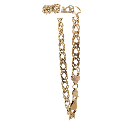 9ct yellow gold double linked bracelet 7.6g (sh27956b)