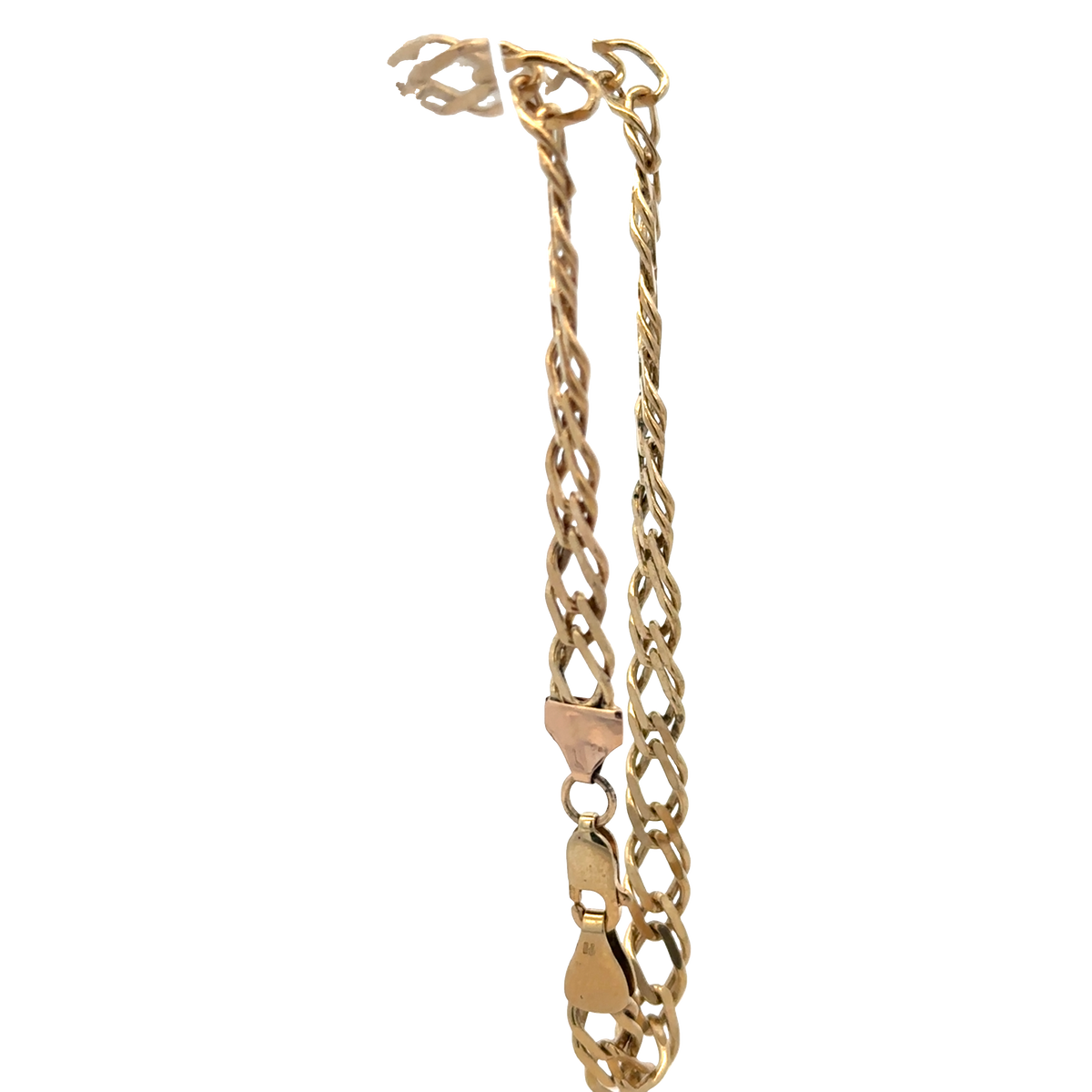 9ct yellow gold double linked bracelet 7.6g (sh27956b)