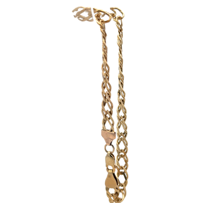 9ct yellow gold double linked bracelet 7.6g (sh27956b)