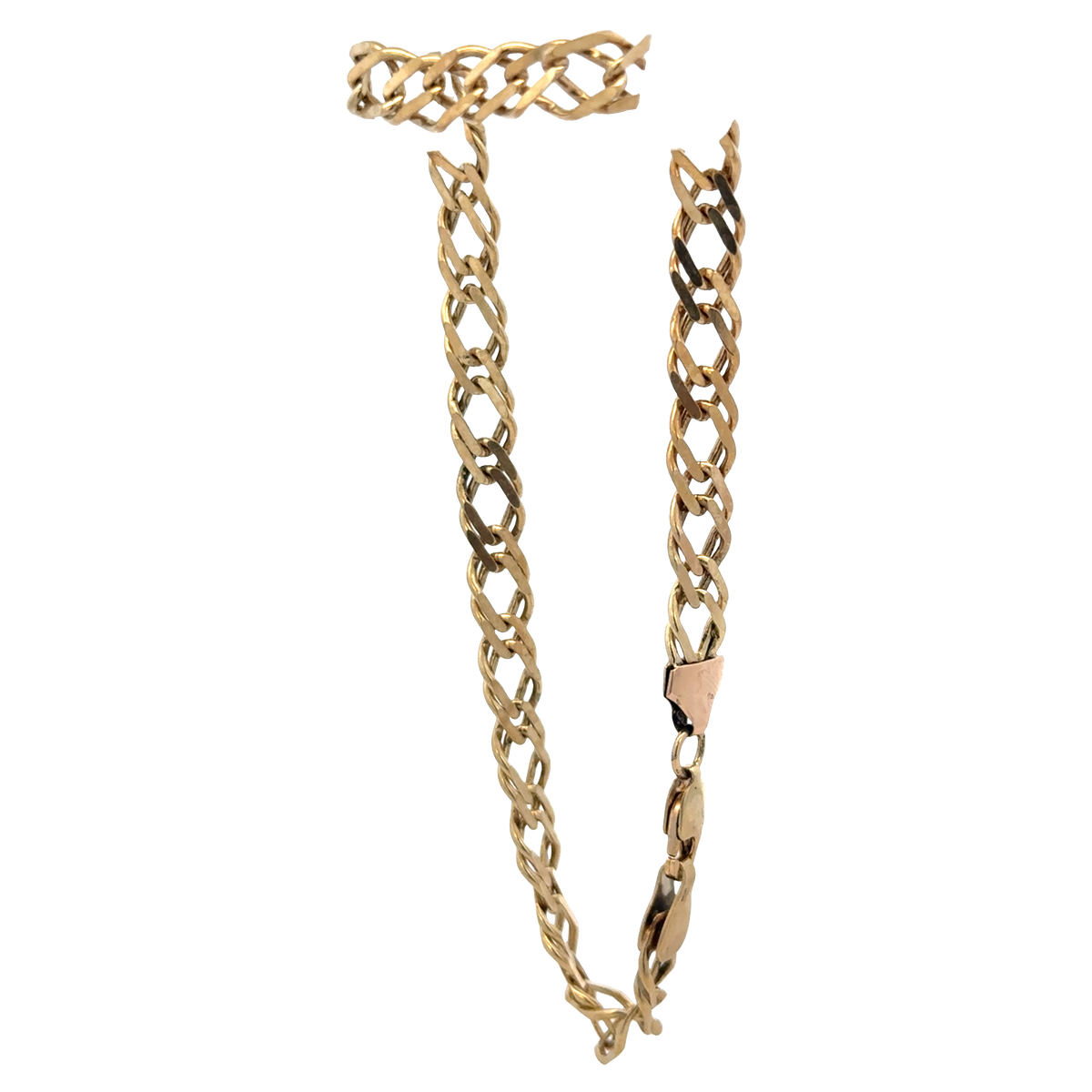 9ct yellow gold double linked bracelet 7.6g (sh27956b)