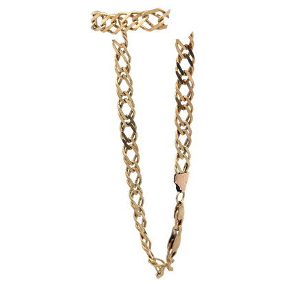 9ct yellow gold double linked bracelet 7.6g (sh27956b)