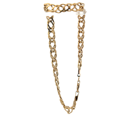 9ct yellow gold double linked bracelet 7.6g (sh27956b)