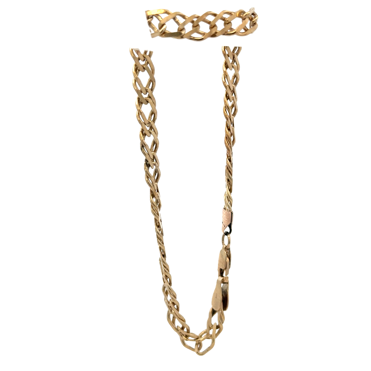 9ct yellow gold double linked bracelet 7.6g (sh27956b)