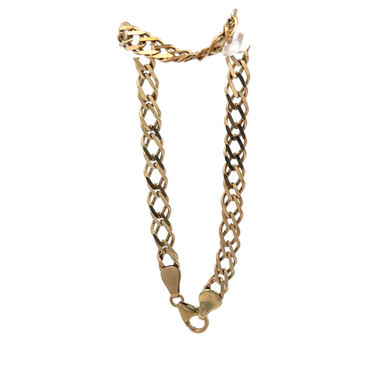 9ct yellow gold double linked bracelet 7.8g (sh27958b)