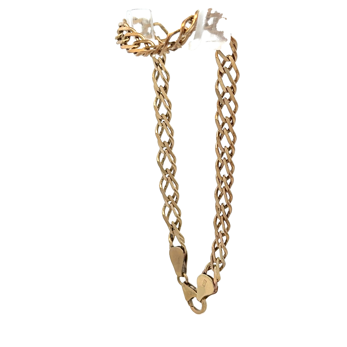 9ct yellow gold double linked bracelet 7.8g (sh27958b)