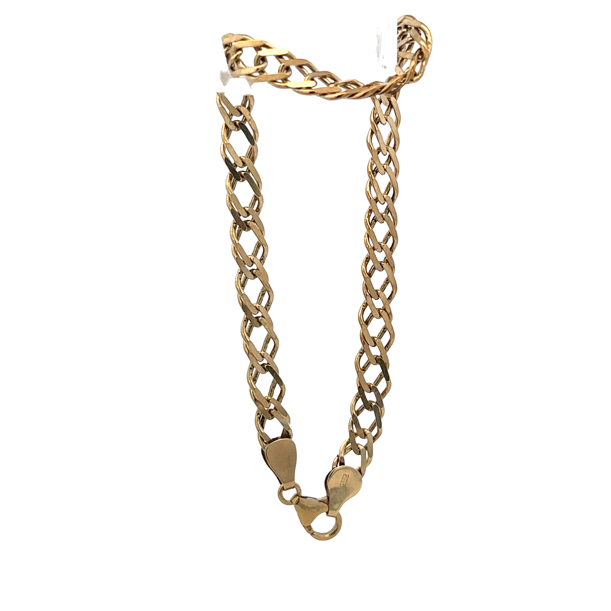 9ct yellow gold double linked bracelet 7.8g (sh27958b)