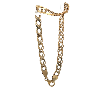 9ct yellow gold double linked bracelet 7.8g (sh27958b)