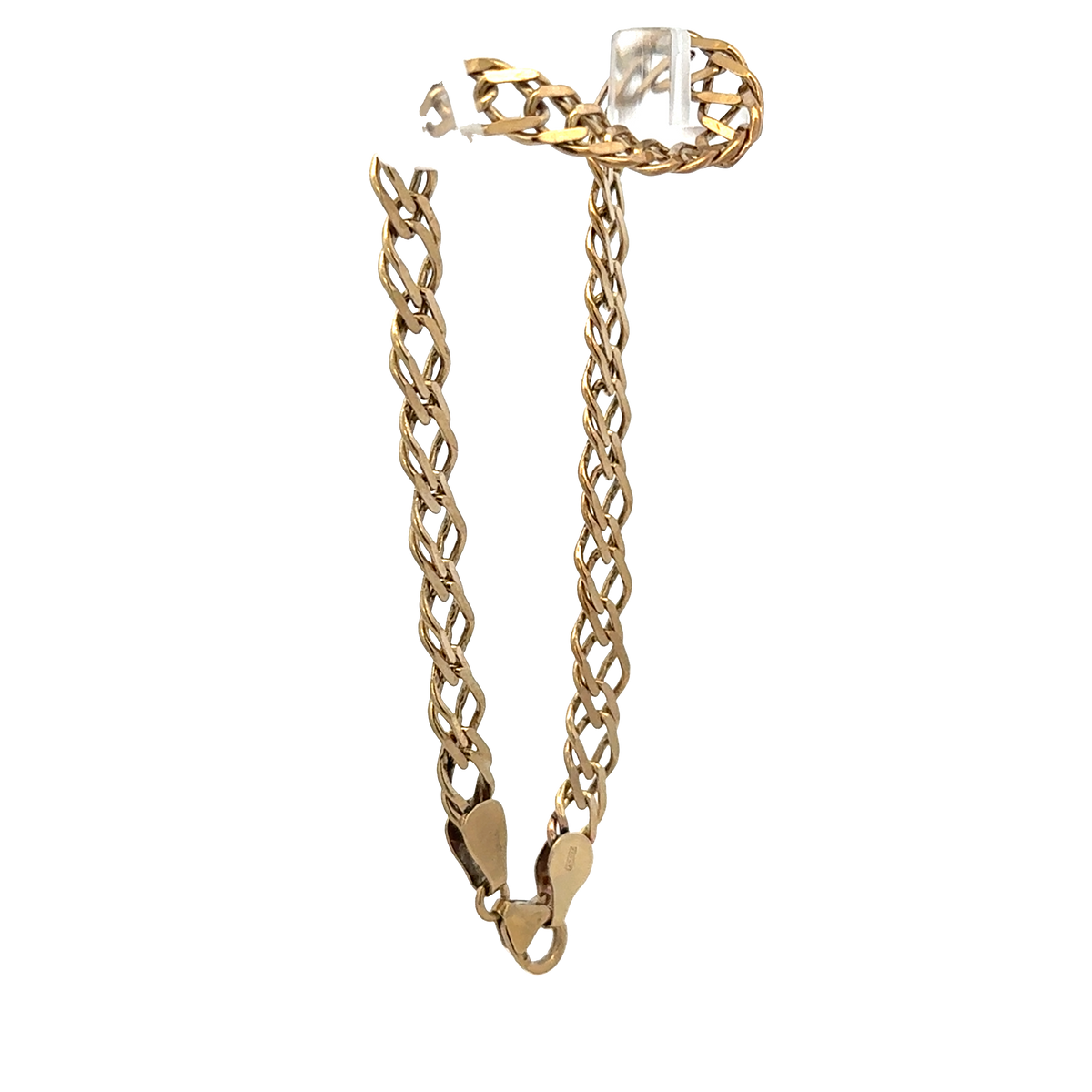 9ct yellow gold double linked bracelet 7.8g (sh27958b)
