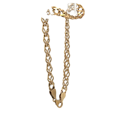 9ct yellow gold double linked bracelet 7.8g (sh27958b)