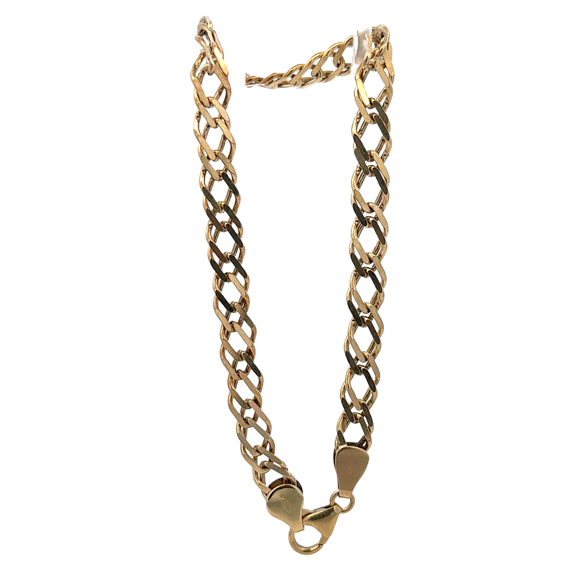 9ct yellow gold double linked bracelet 7.8g (sh27958b)
