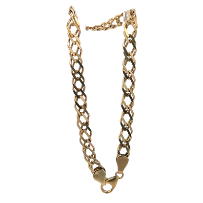 9ct yellow gold double linked bracelet 7.8g (sh27958b)