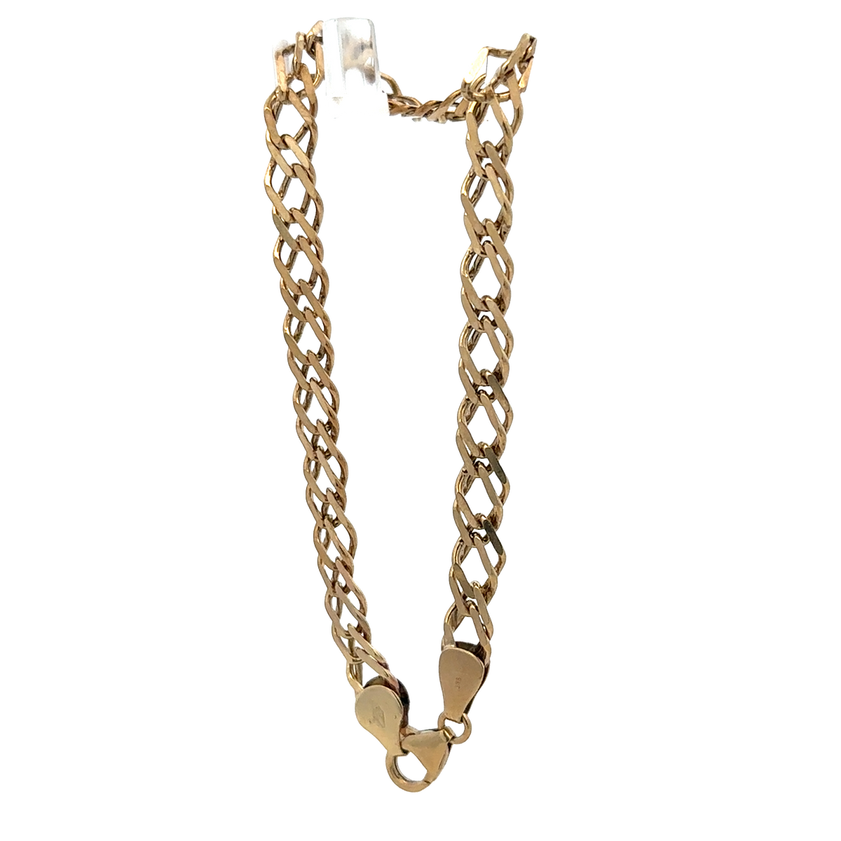 9ct yellow gold double linked bracelet 7.8g (sh27958b)