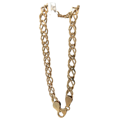 9ct yellow gold double linked bracelet 7.8g (sh27958b)
