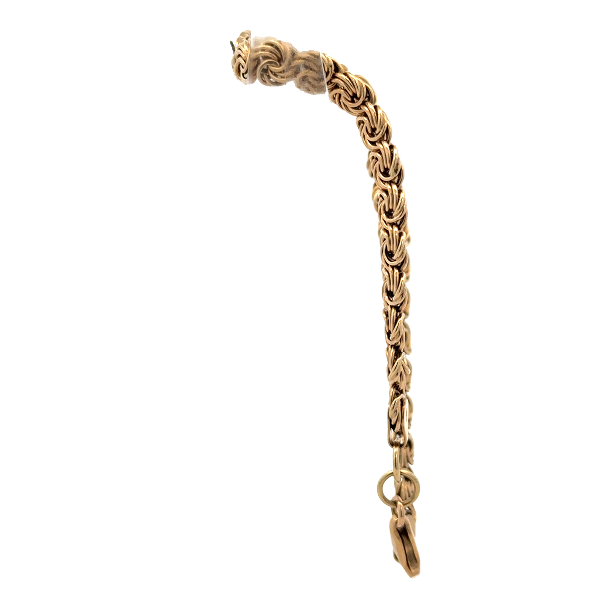 Reeves and Sons 9ct yellow gold bracelet weighing 4.8g, featuring a sleek, polished design with clasp closure.