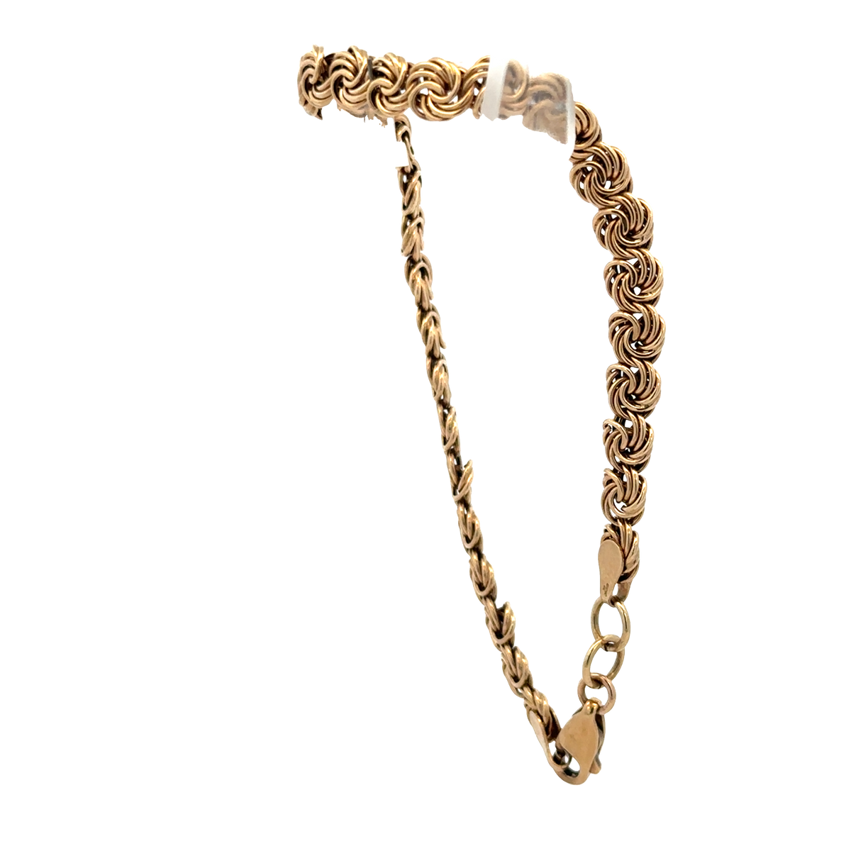 Reeves and Sons 9ct yellow gold bracelet weighing 4.8g, featuring a sleek, polished design with a secure clasp.