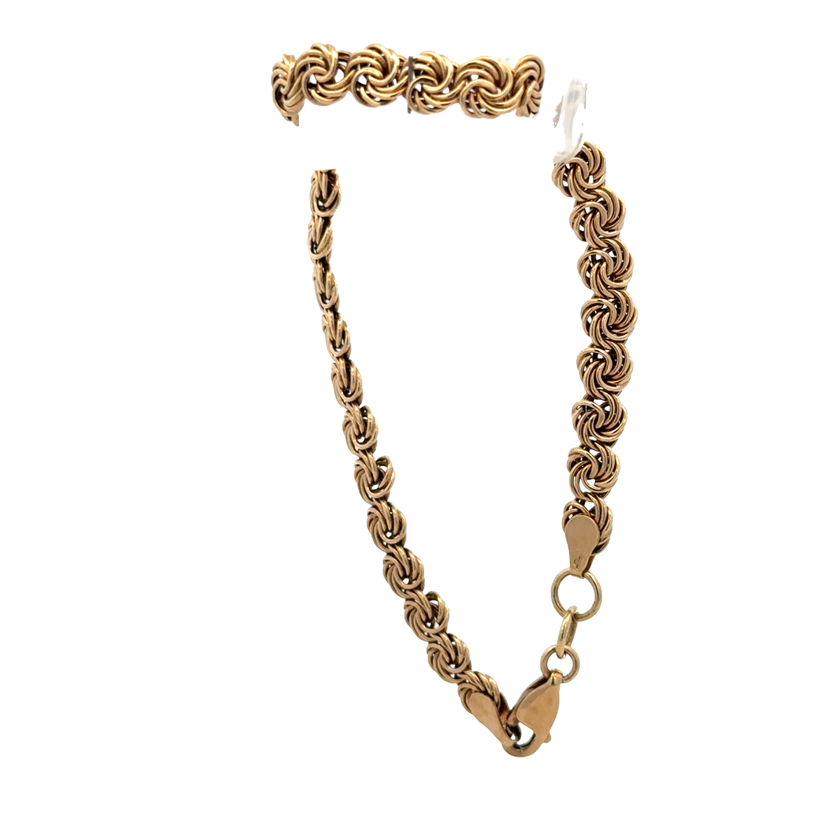 9ct yellow gold bracelet weighing 4.8g from Reeves and Sons, featuring a sleek, polished design with a secure clasp.