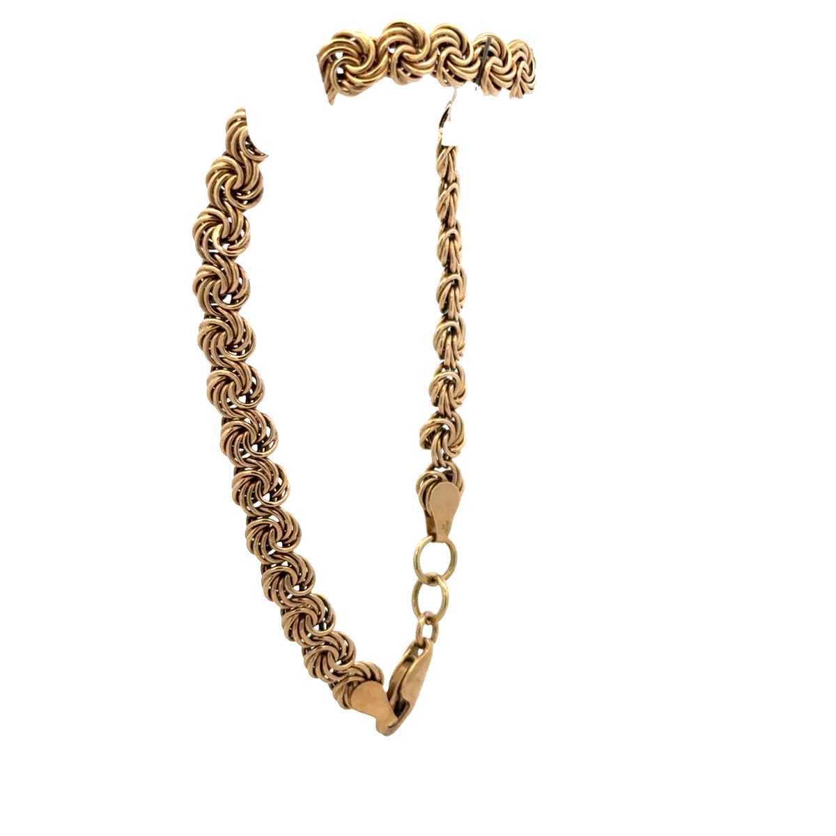 9ct yellow gold bracelet by Reeves and Sons, featuring a delicate chain design, weighing 4.8 grams.
