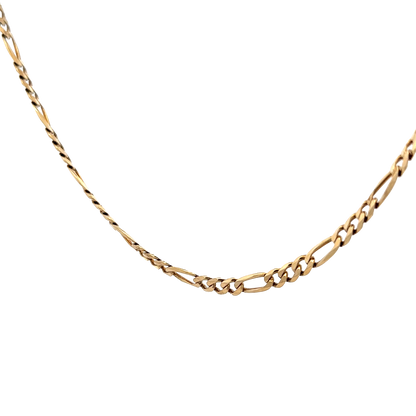 9ct yellow gold figaro chain 17.8g (sh28042b)