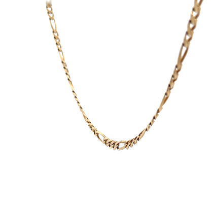 9ct yellow gold figaro chain 17.8g (sh28042b)