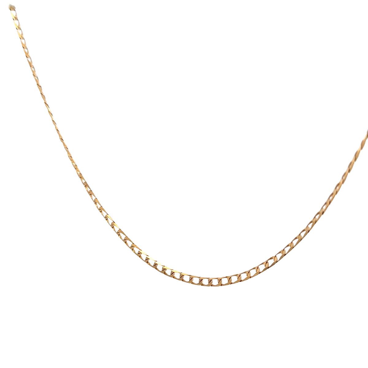 9ct yellow gold chain by Reeves and Sons, 3.6g, with detailed links showcasing fine craftsmanship and classic jewelry style.