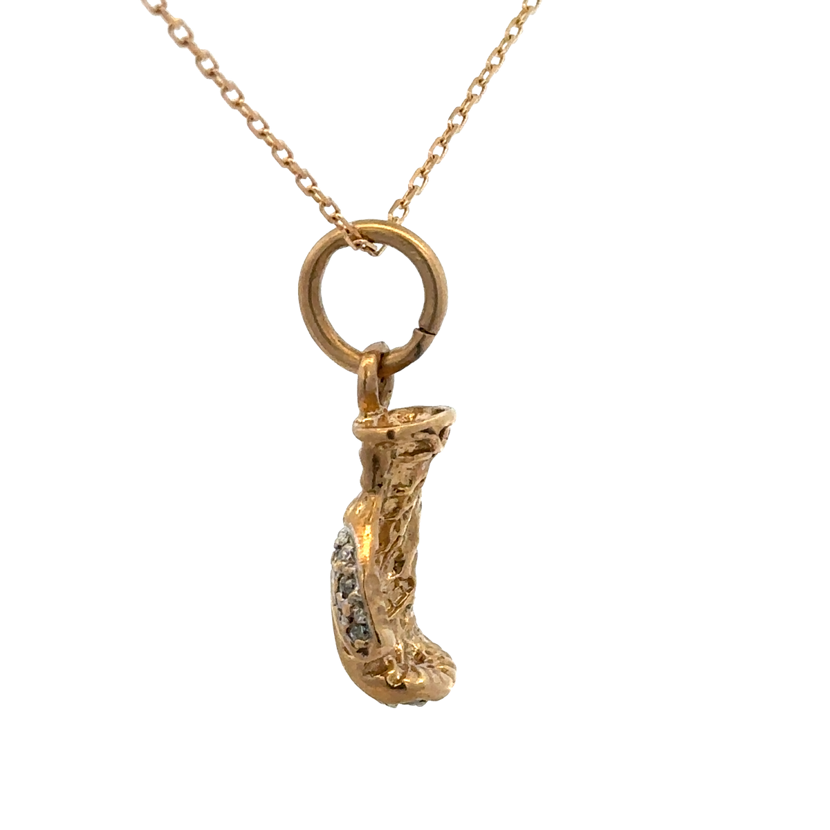 9ct yellow gold boxing glove pendant weighing 5g, crafted by Reeves and Sons, featuring detailed boxing glove design.
