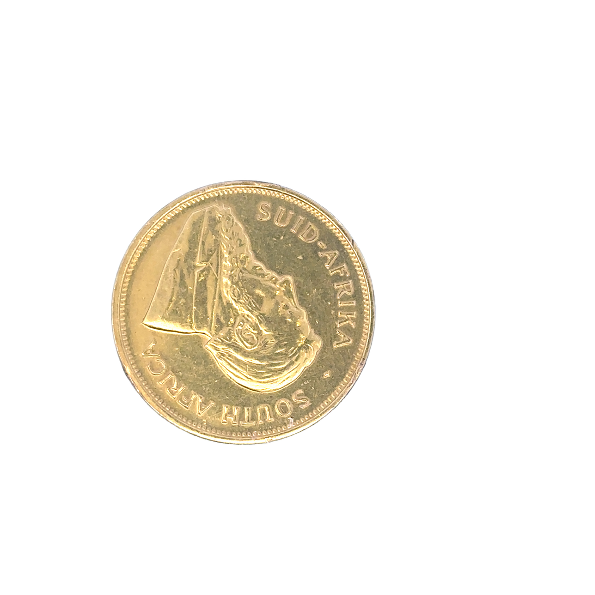 Gold Krugerrand coin from 1974, 33.9g, featuring detailed South African design, issued by Reeves and Sons.