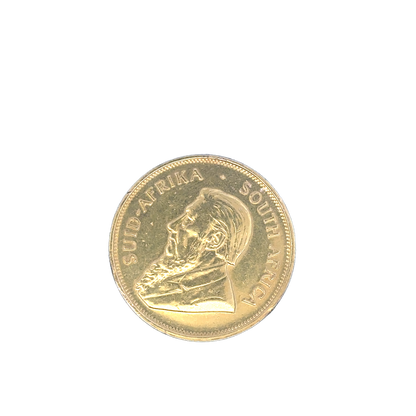 Gold coin 1974 Krugerrand by Reeves and Sons, 33.9g, showing the iconic design and detailed surface of the collectible bullion coin.