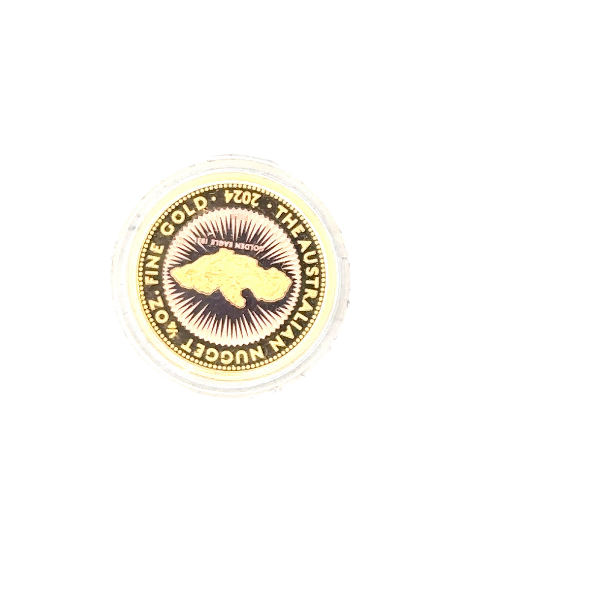 2024 Australian gold nugget coin by Reeves and Sons, 1/4 ounce, 7.78g, featuring detailed gold nugget design.