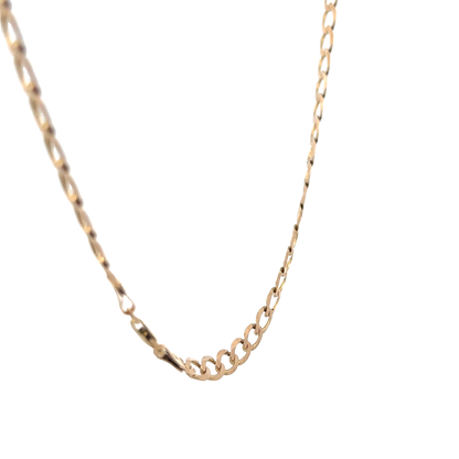 Reeves and Sons 9ct yellow gold curb chain with a sturdy link design, weighing 15.9 grams.